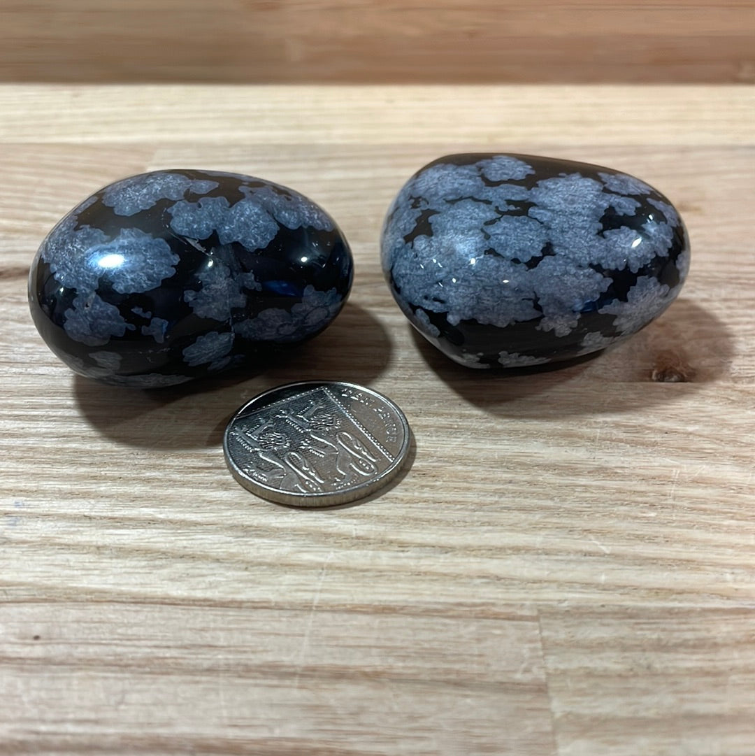 Snowflake Obsidian Puffy Heart