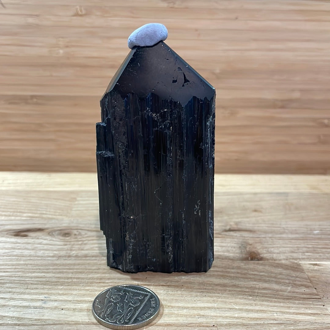 Black Tourmaline Raw and Polished Point