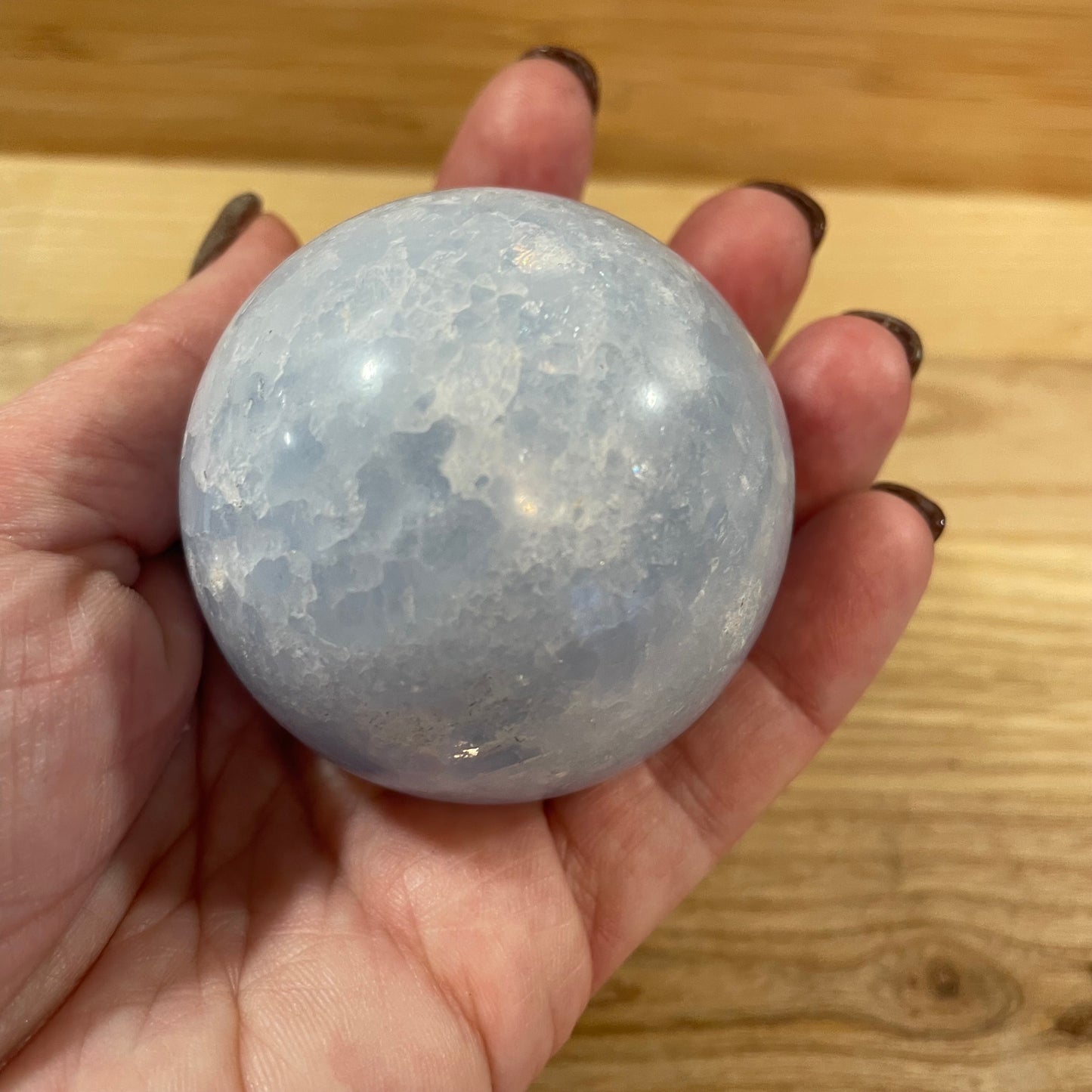 Blue Calcite Sphere Approx 60mm