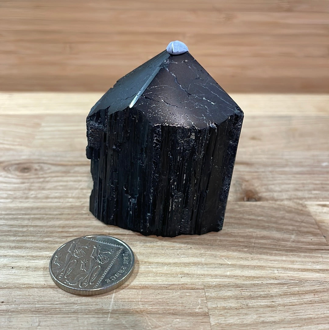 Black Tourmaline Raw and Polished Point