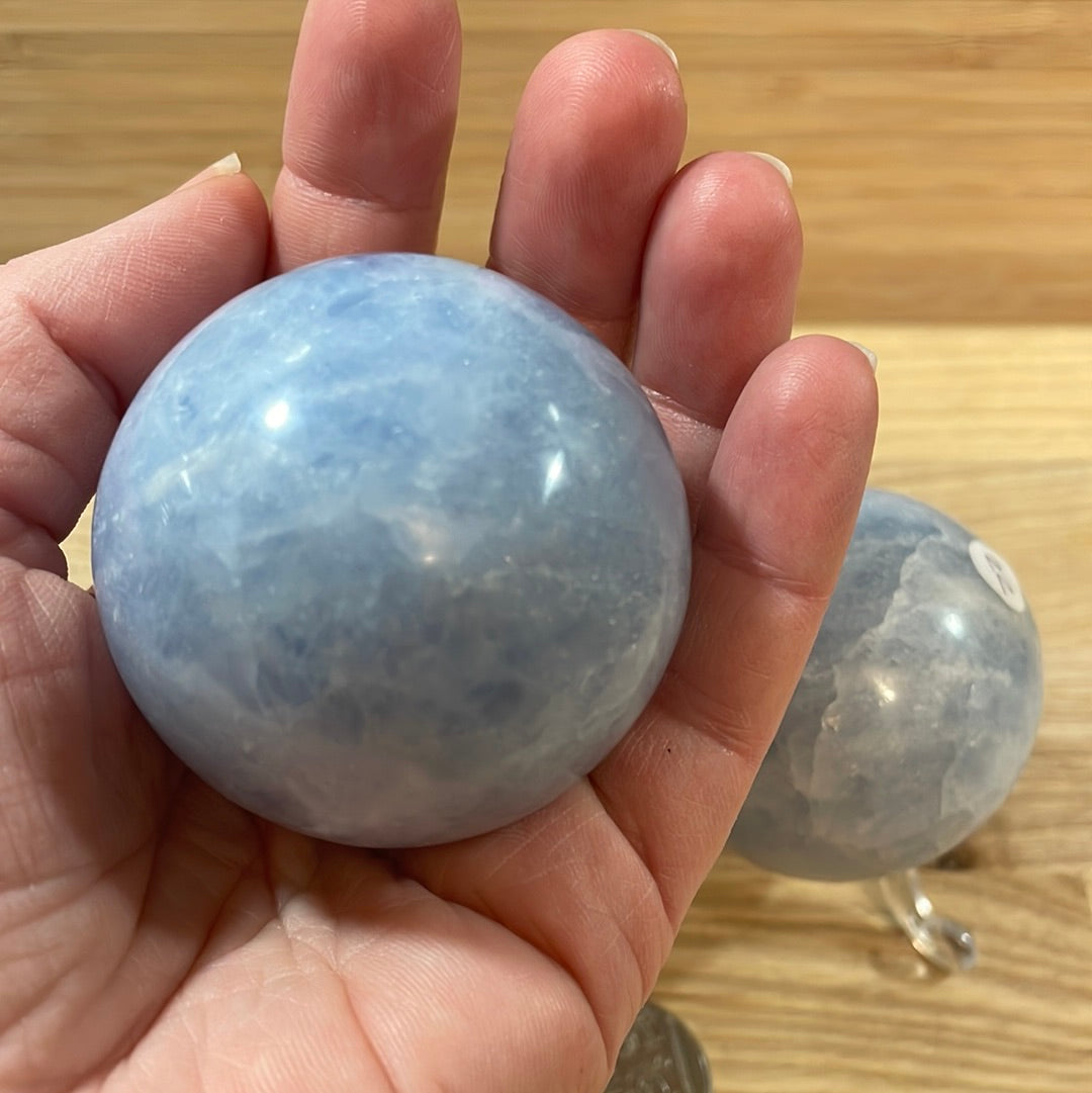 Blue Calcite Sphere Approx 50mm