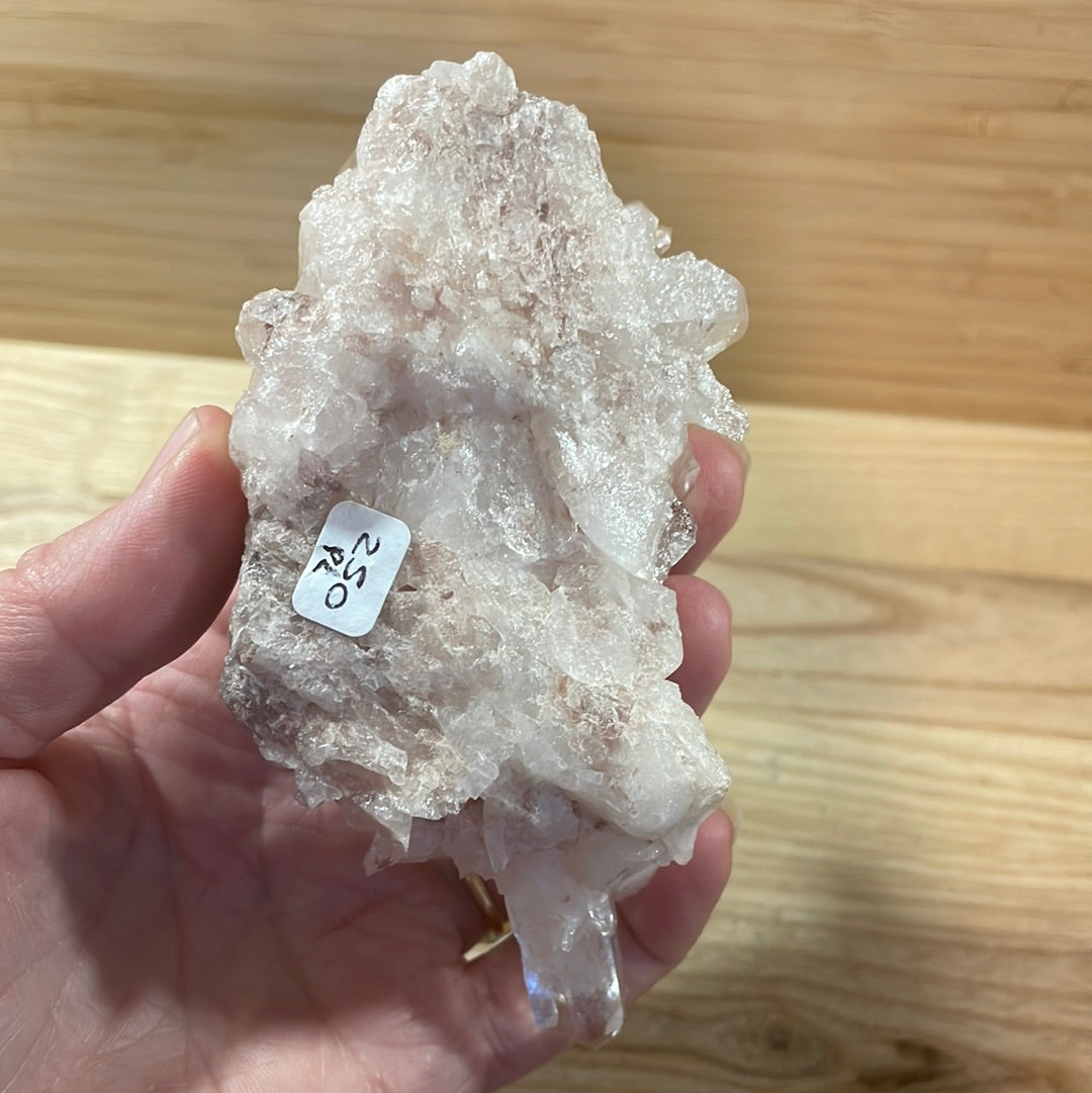 Pink Lemurian and Faden Quartz Clusters