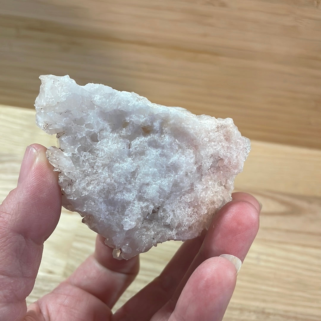 Pink Lemurian and Faden Quartz Clusters