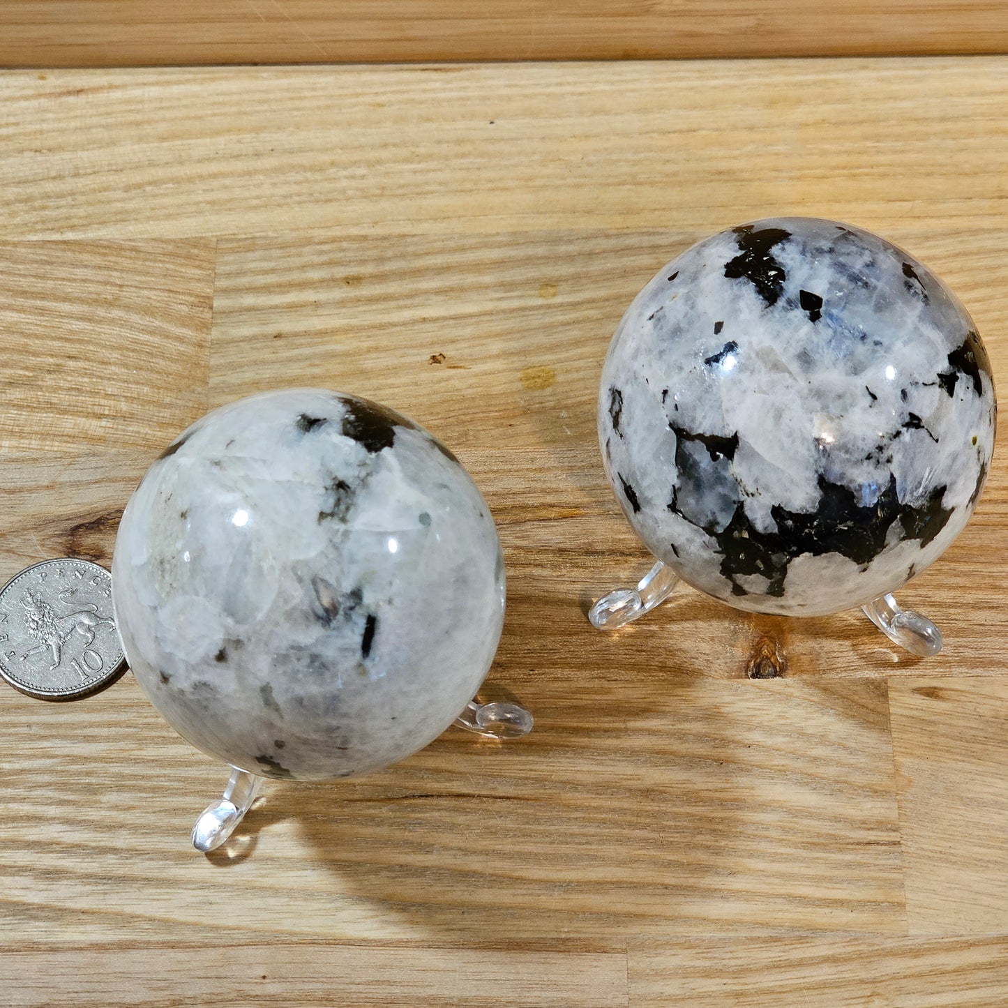 Rainbow Moonstone Spheres 55-60mm
