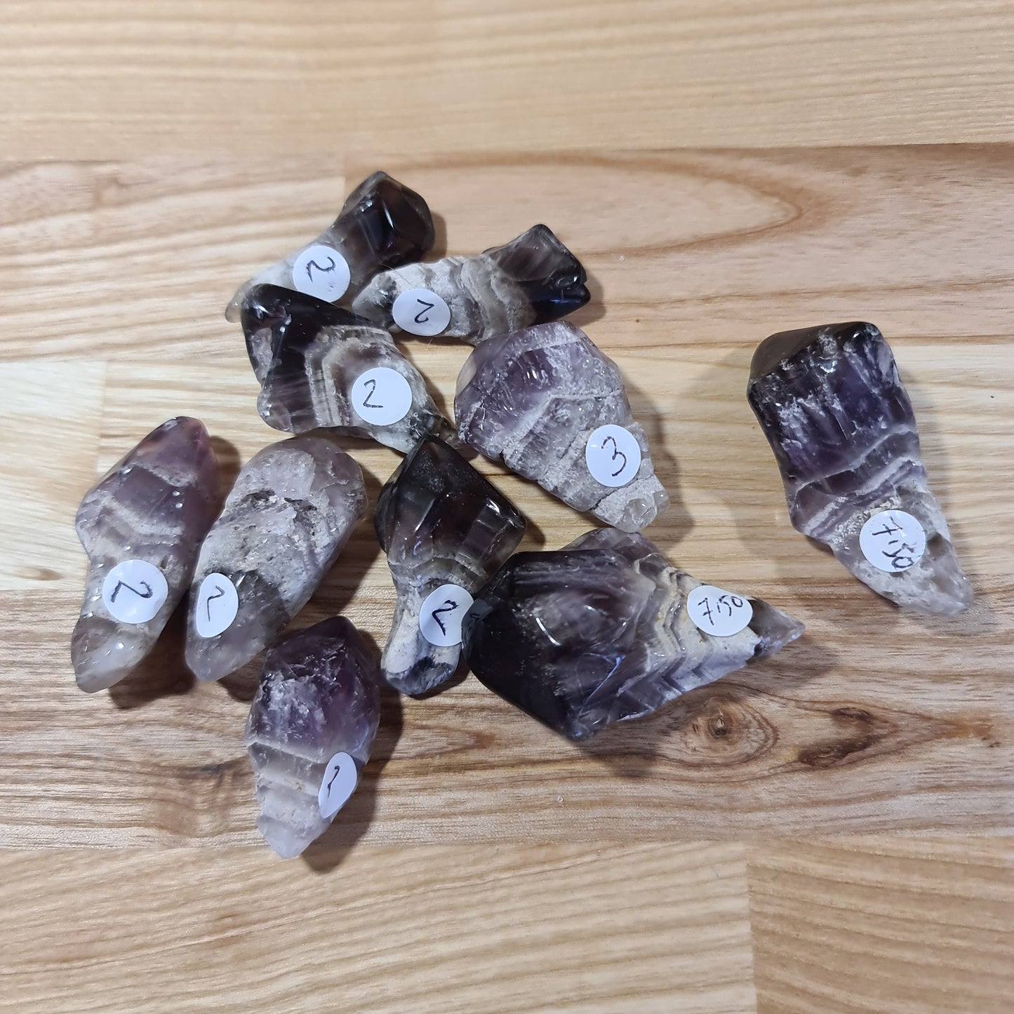 Chevron Amethyst semi-polished