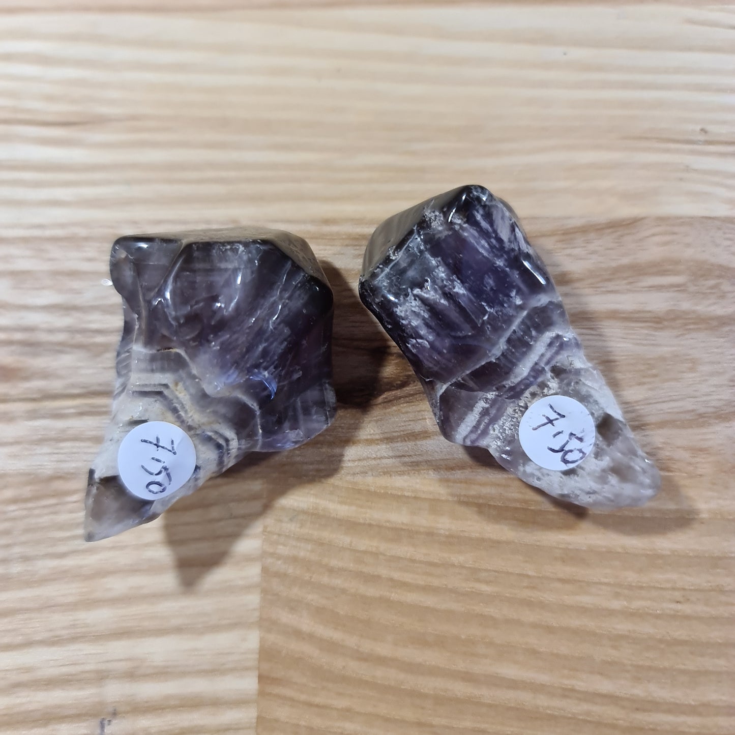 Chevron Amethyst semi-polished