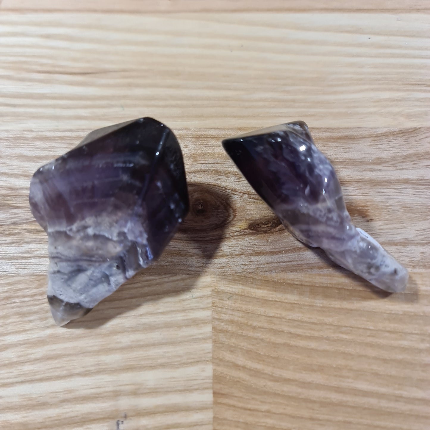 Chevron Amethyst semi-polished