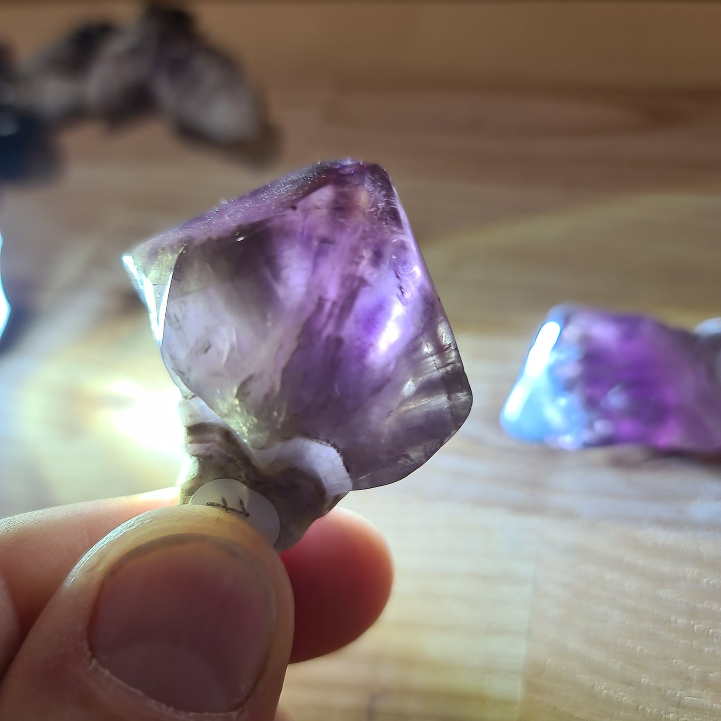 Chevron Amethyst semi-polished