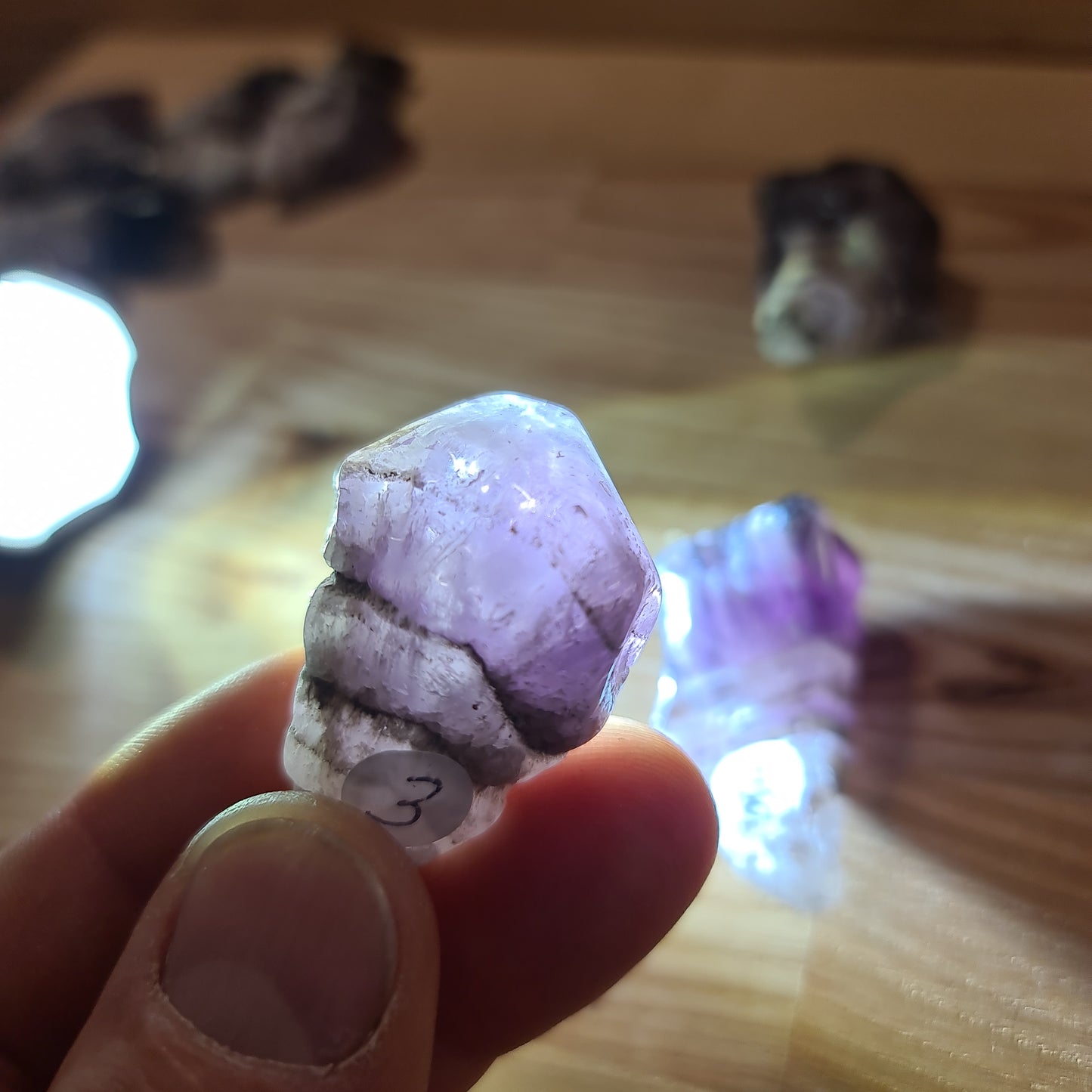 Chevron Amethyst semi-polished