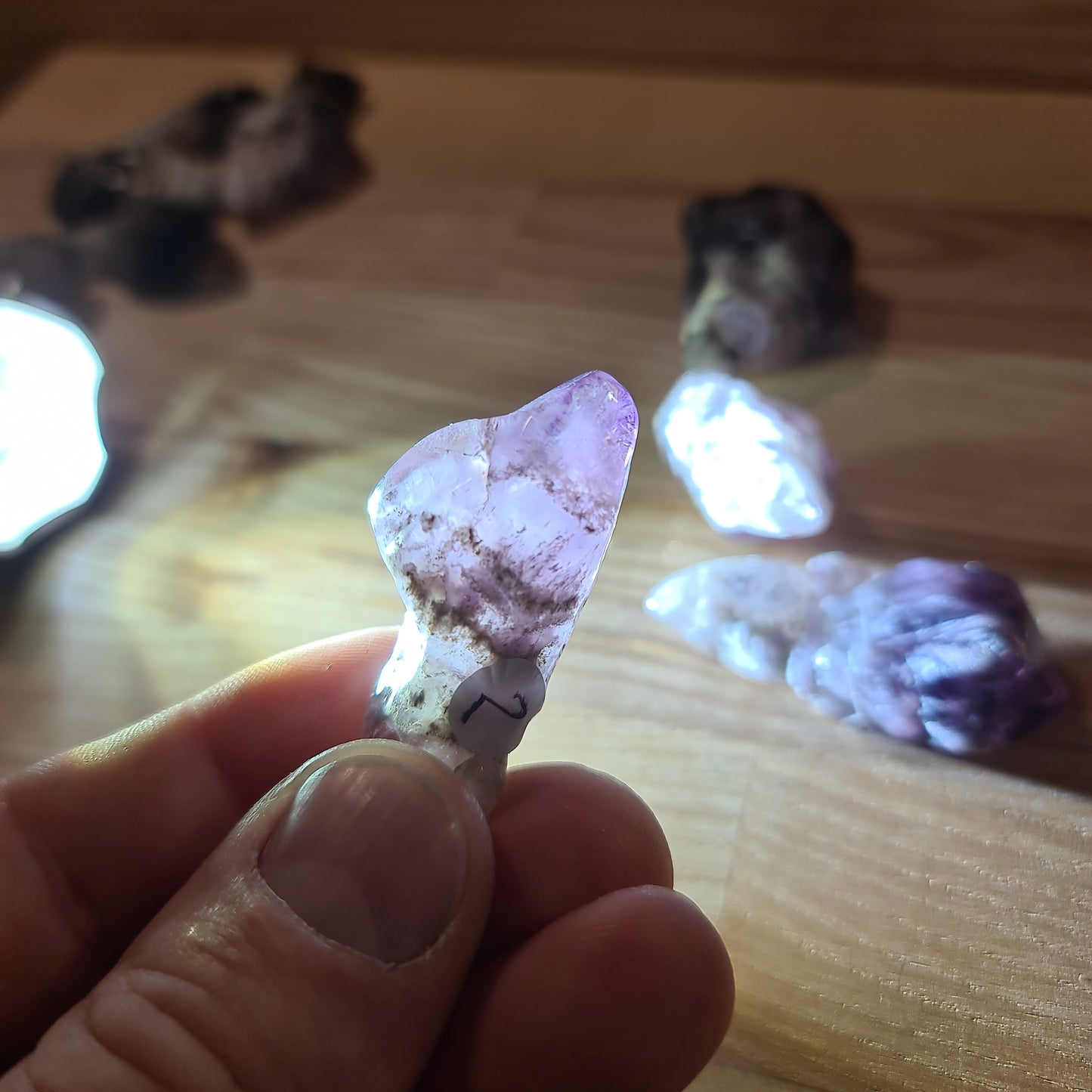 Chevron Amethyst semi-polished