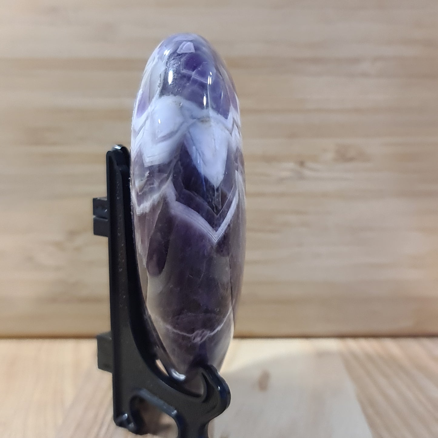 Chevron Amethyst polished hearts