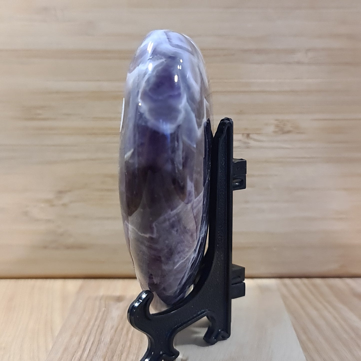 Chevron Amethyst polished hearts