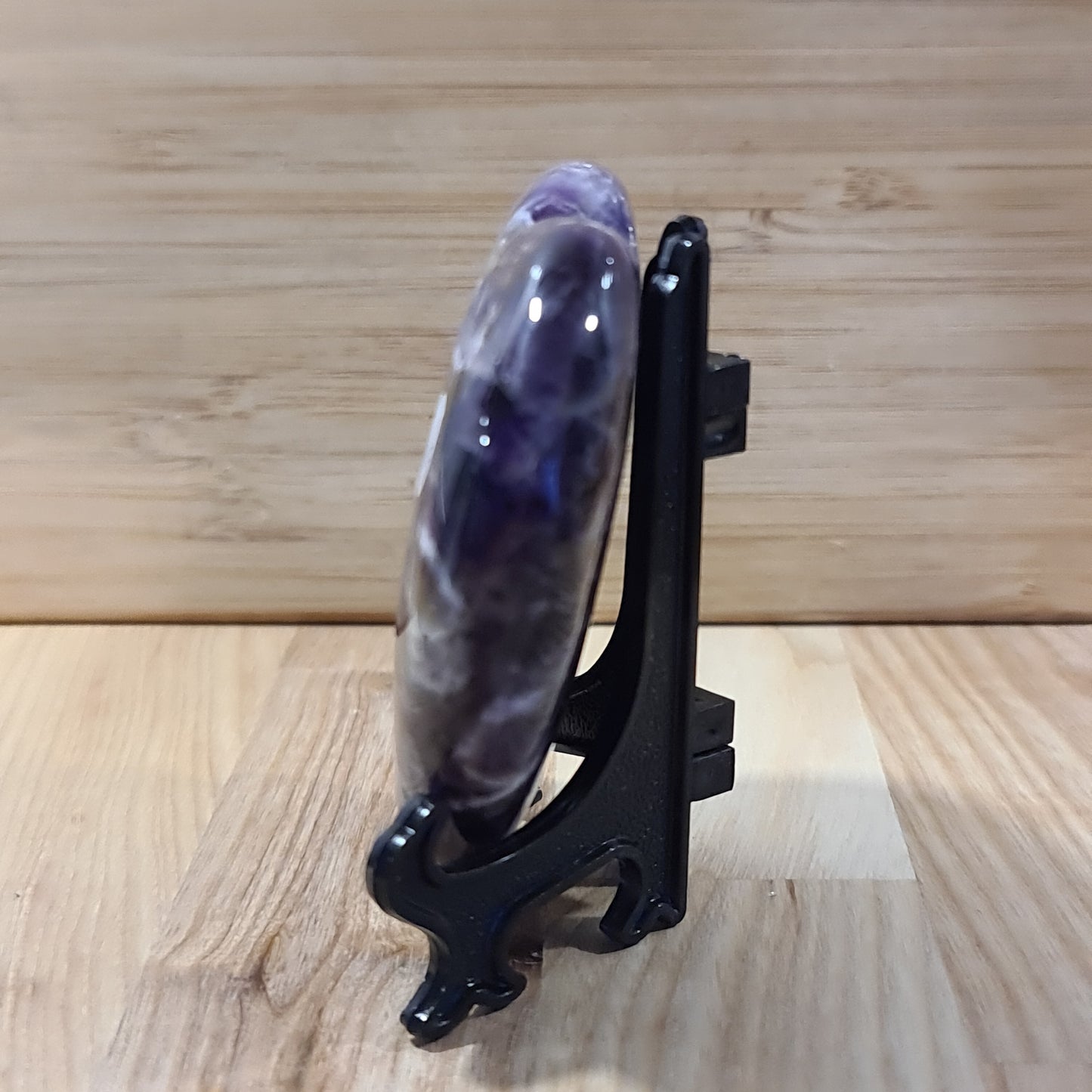 Chevron Amethyst polished hearts
