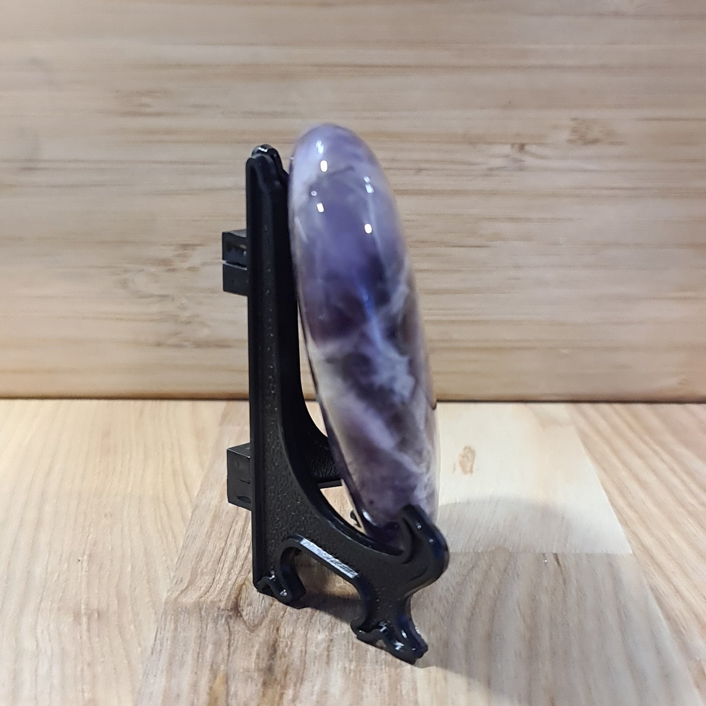 Chevron Amethyst polished hearts