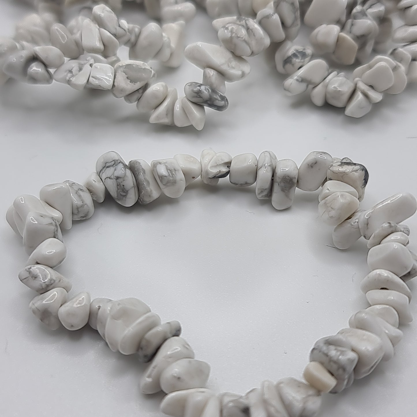 White Howlite Chip Bracelet
