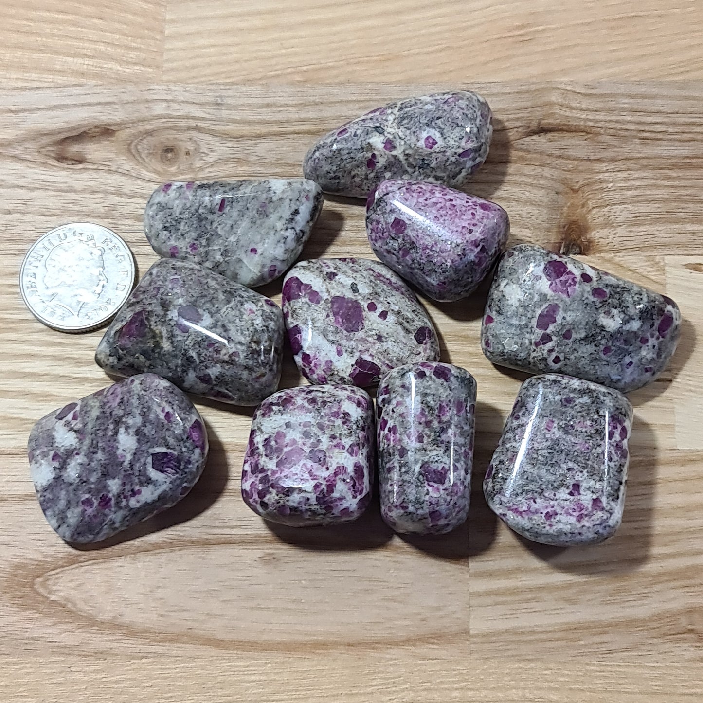 Ruby in Feldspar Tumblestone (Large, India, A grade)