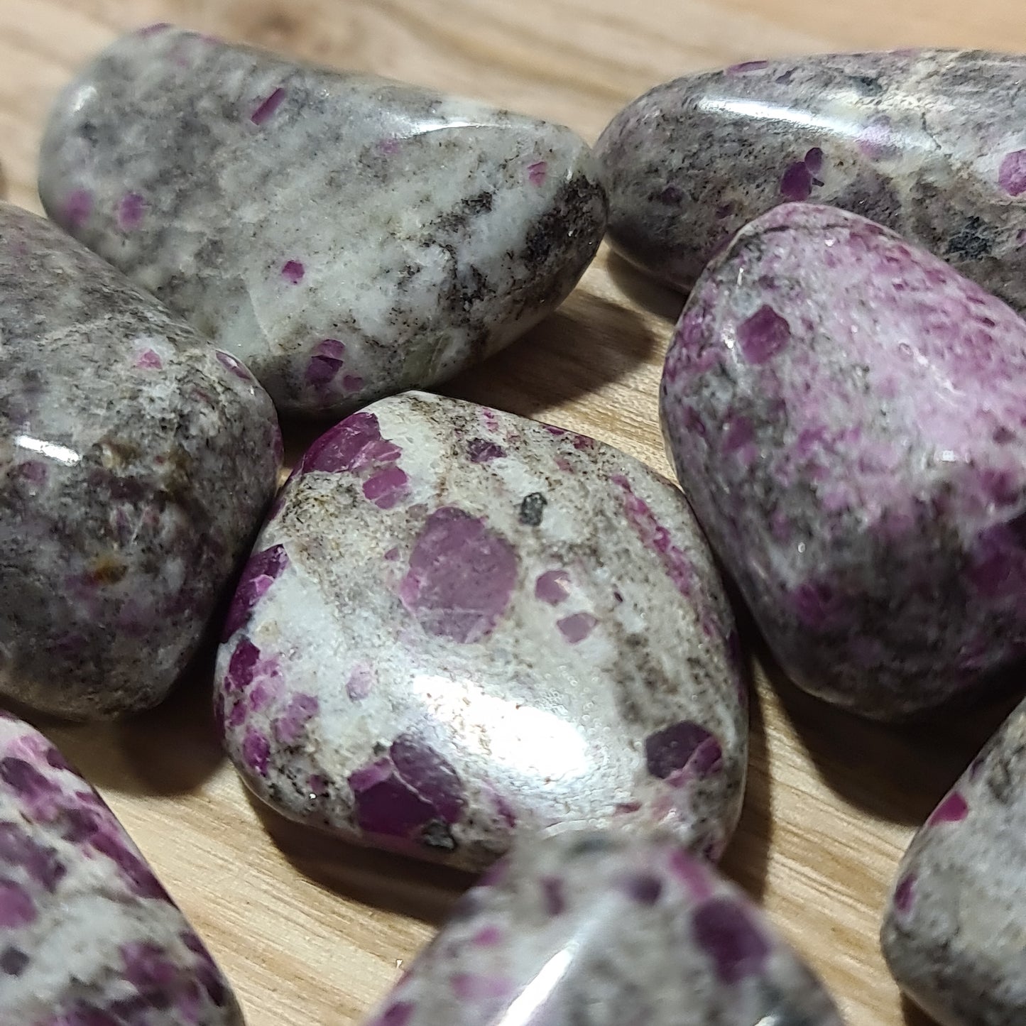 Ruby in Feldspar Tumblestone (Large, India, A grade)