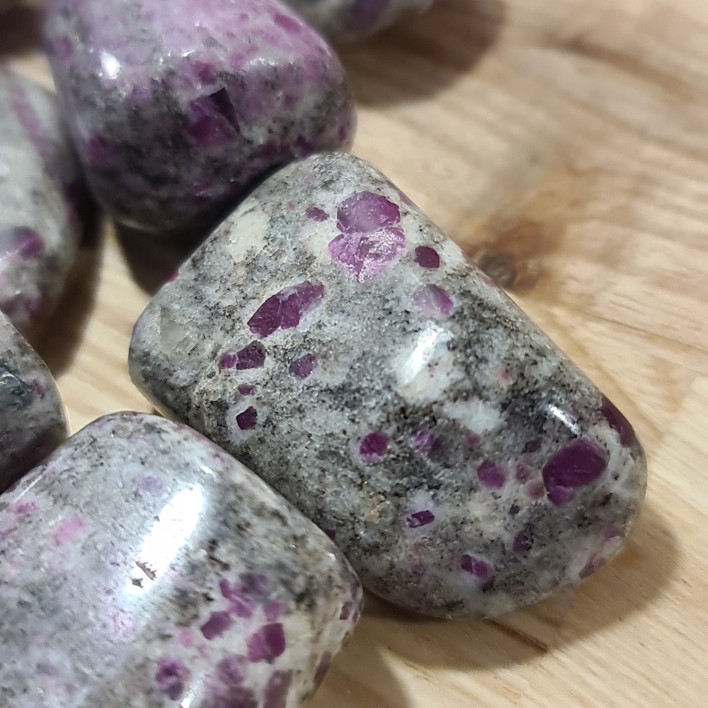 Ruby in Feldspar Tumblestone (Large, India, A grade)