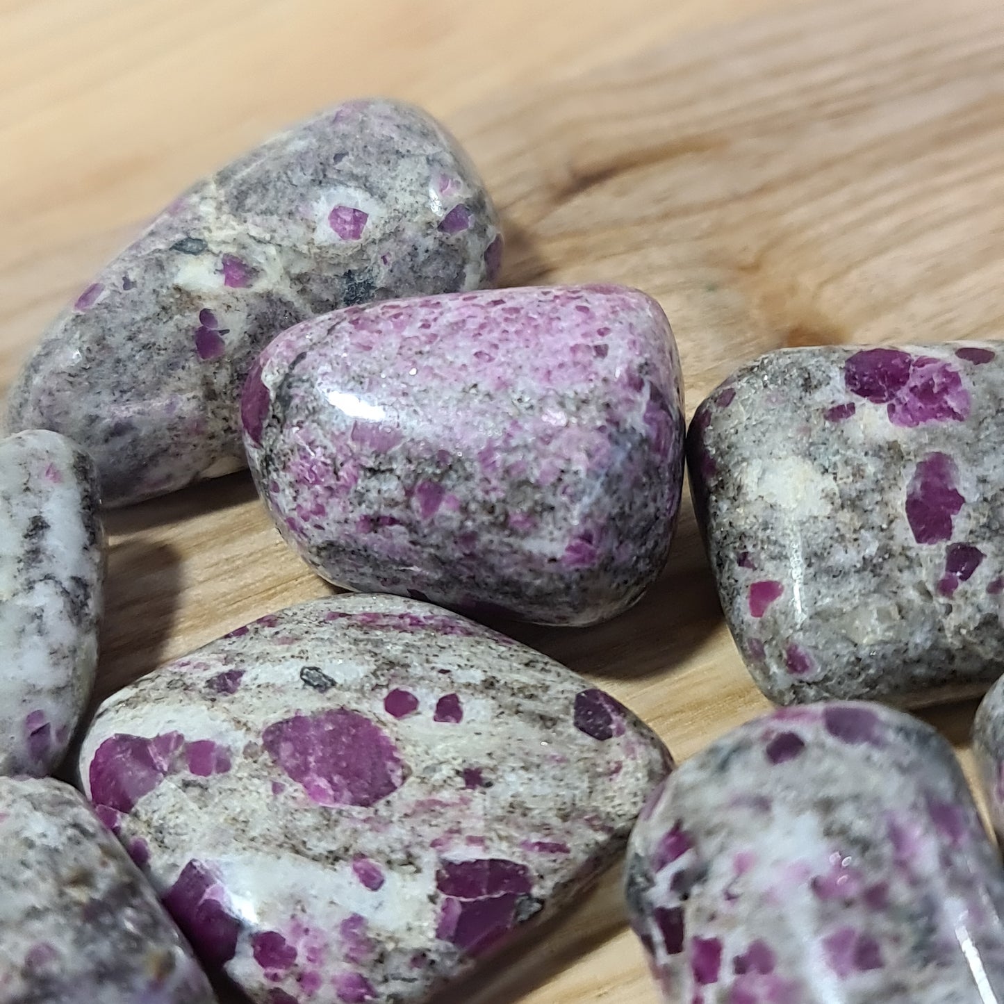 Ruby in Feldspar Tumblestone (Large, India, A grade)