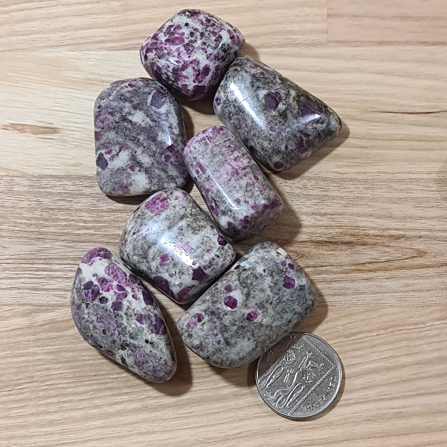 Ruby in Feldspar Tumblestone (Large, India, A grade)