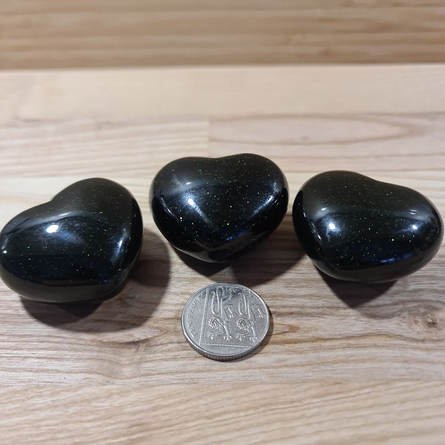 Green Goldstone Puffy Heart
