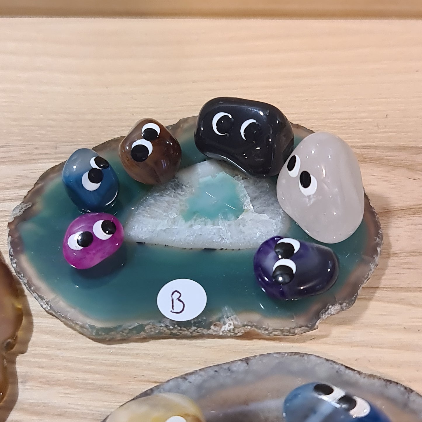 Agate Slice with Crystal Bugs
