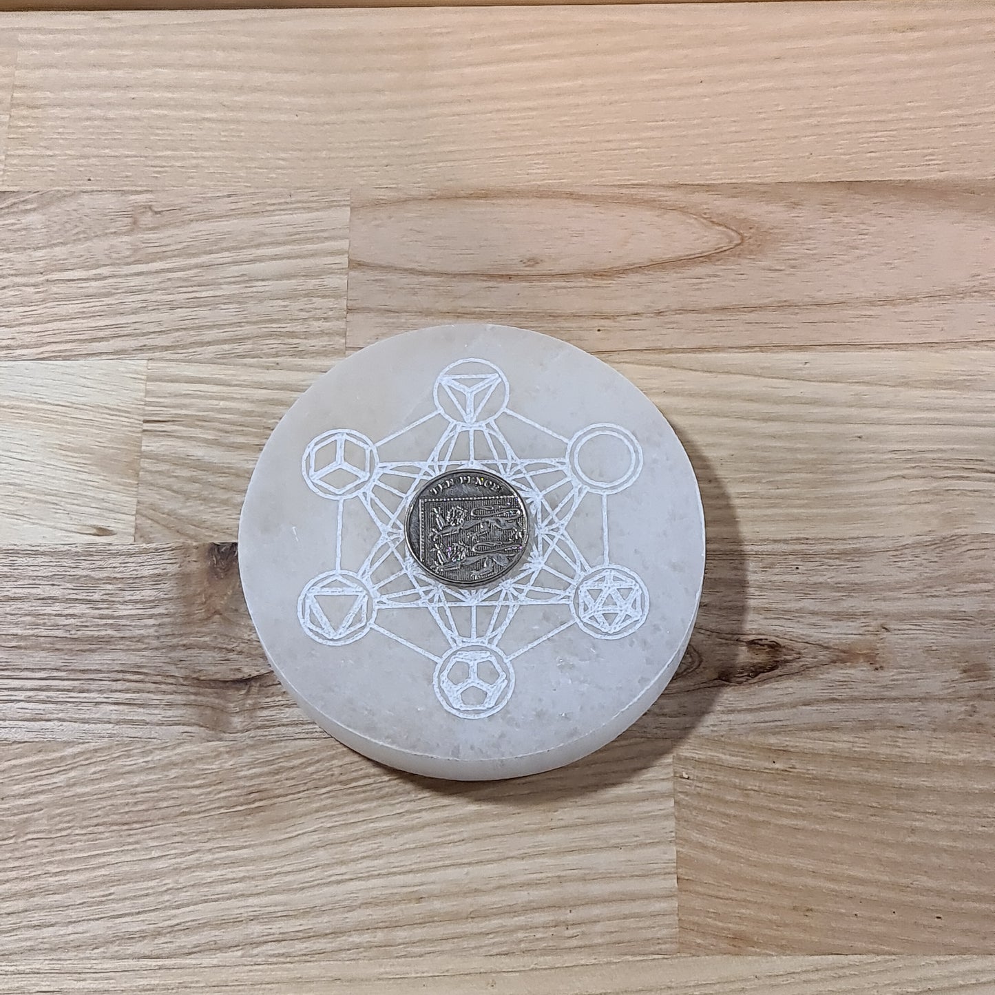 Selenite Grid / Charger Plate (Archangel Metatron)