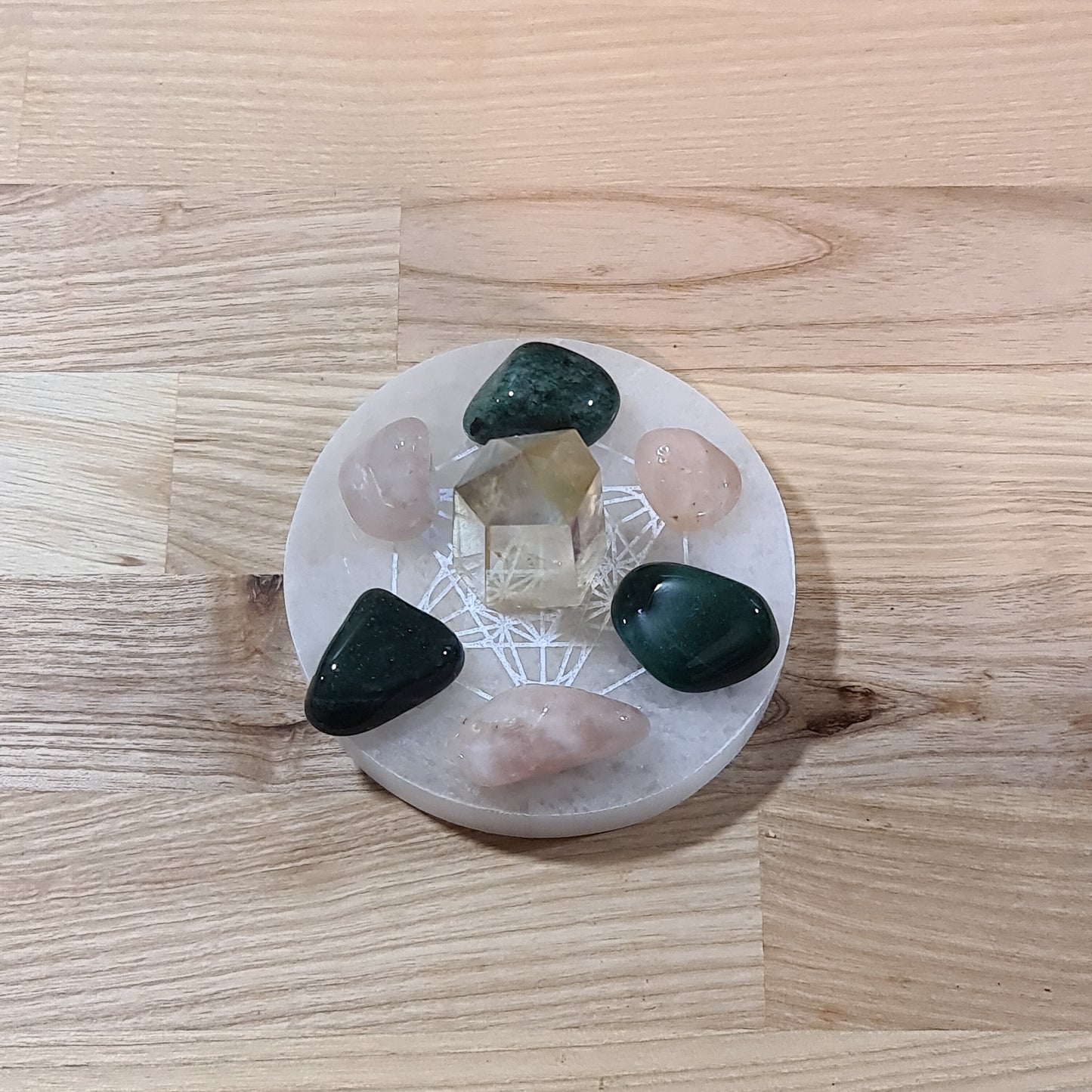 Selenite Grid / Charger Plate (Archangel Metatron)