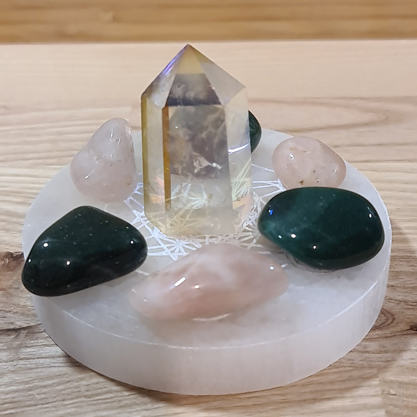 Selenite Grid / Charger Plate (Archangel Metatron)