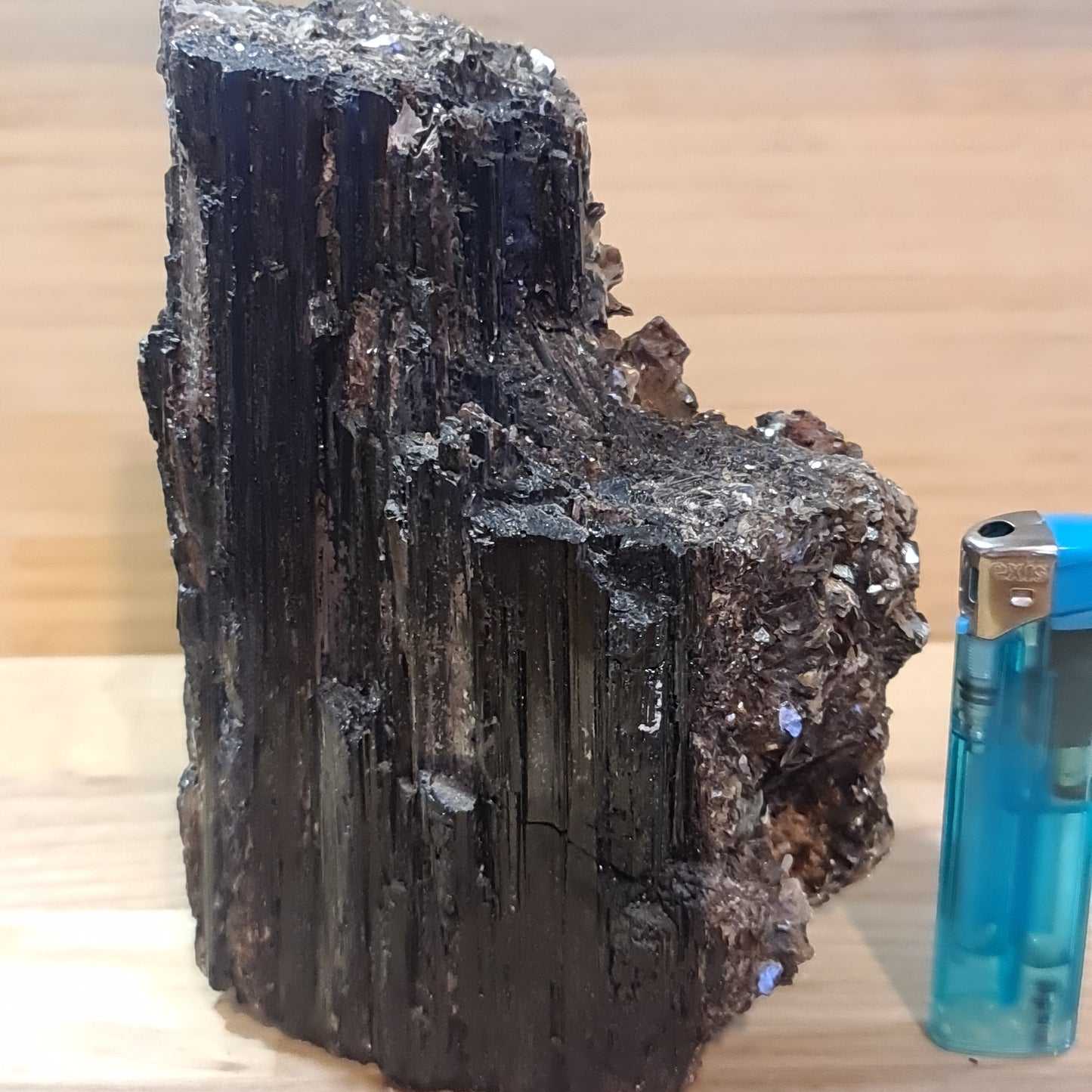 Black Tourmaline log with Muscovite