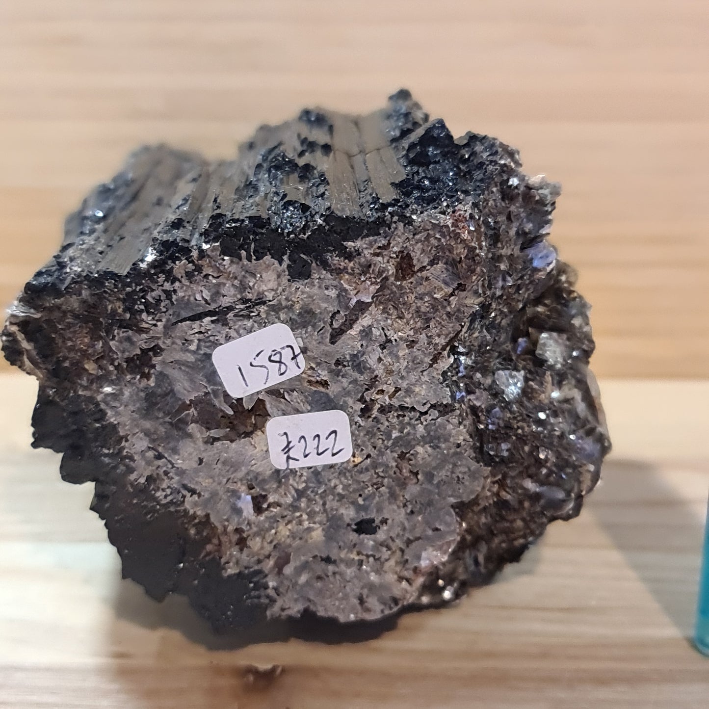 Black Tourmaline log with Muscovite