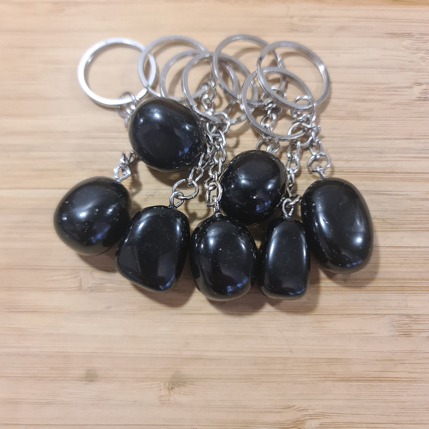 Black Obsidian Keyrings