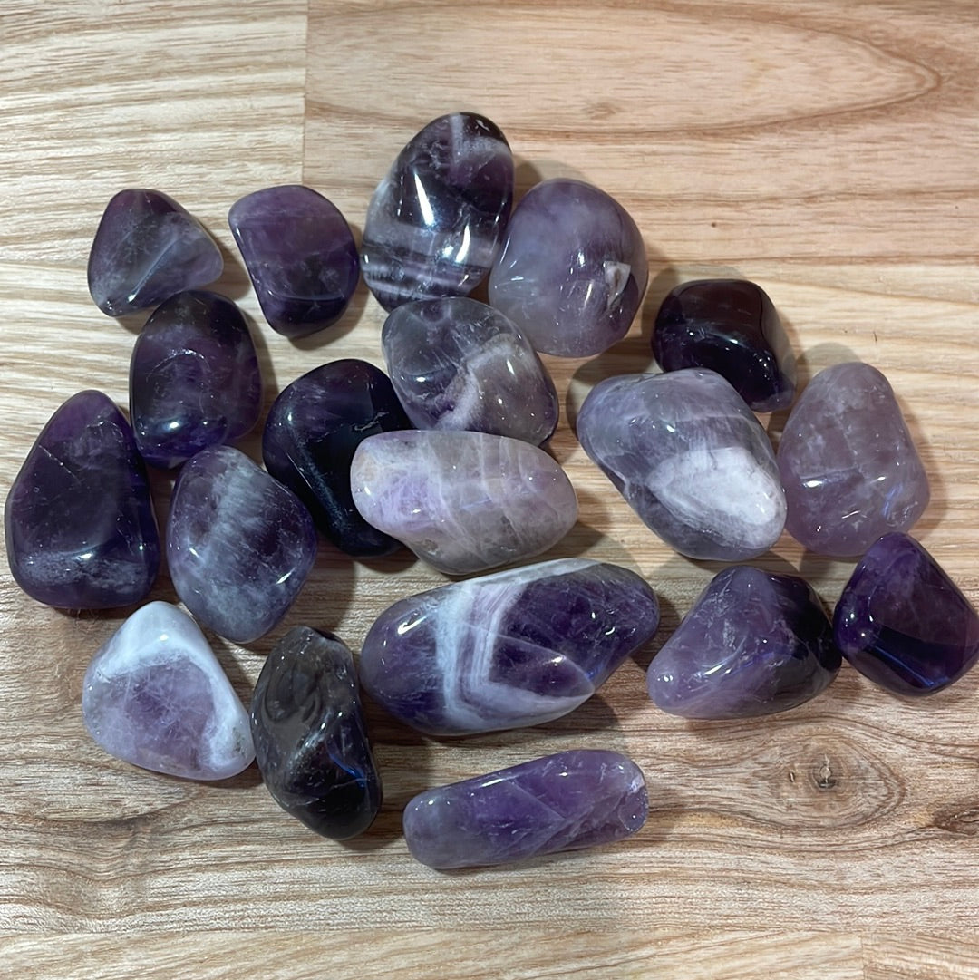 Chevron Amethyst Tumblestone