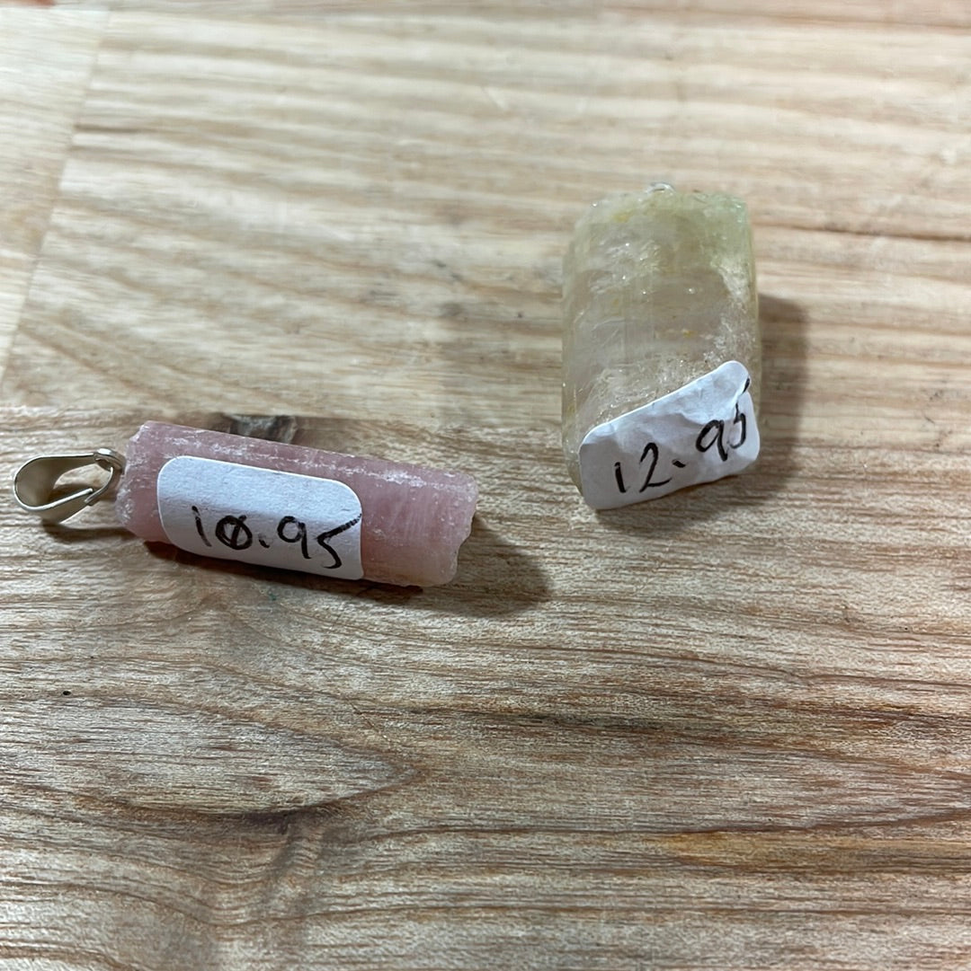 Kunzite Raw Pendant