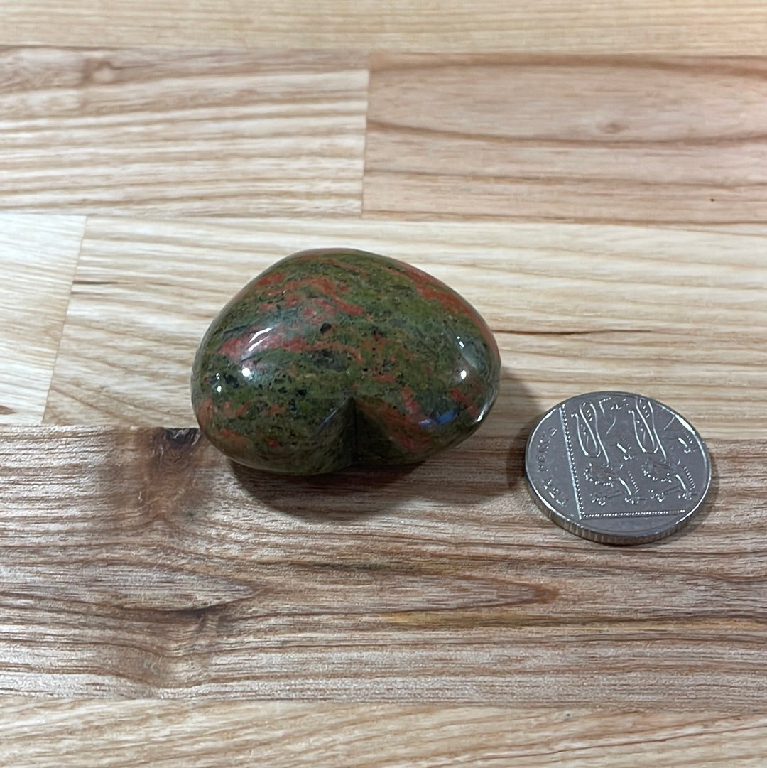Unakite Puffy Heart