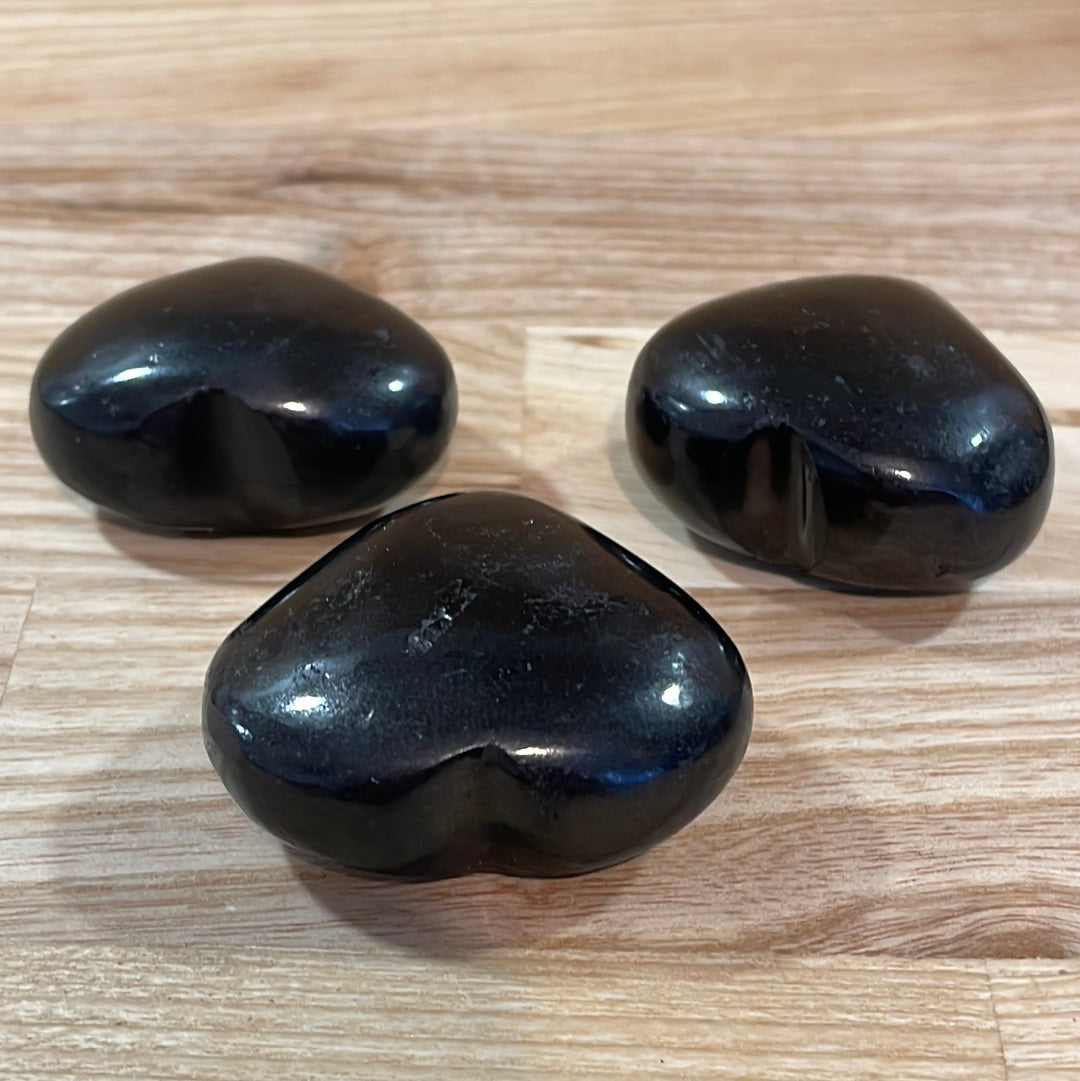 Black Tourmaline Puff Heart (small)