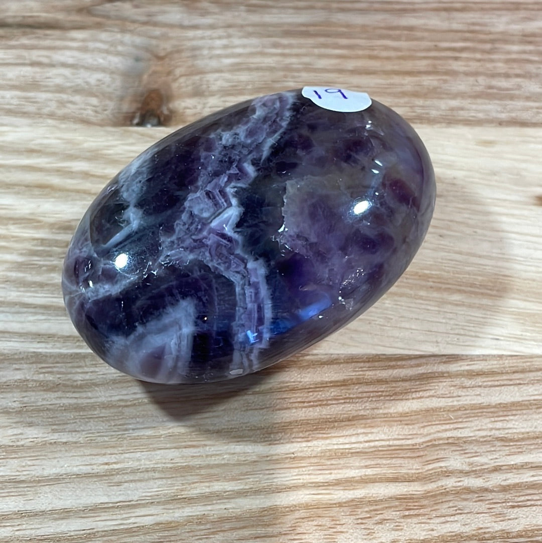 Chevron Amethyst Palmstone