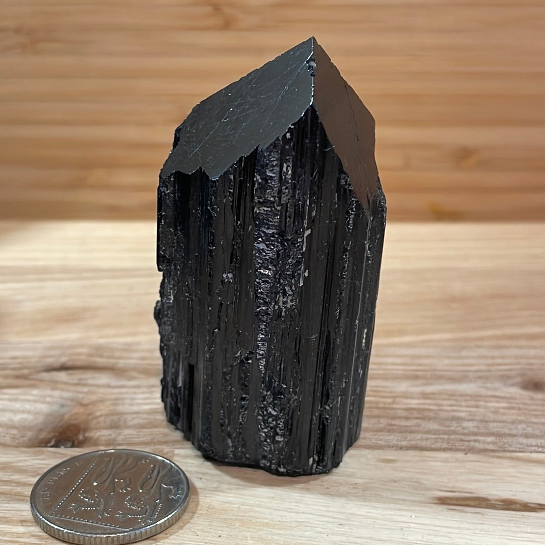 Black Tourmaline Raw and Polished Point