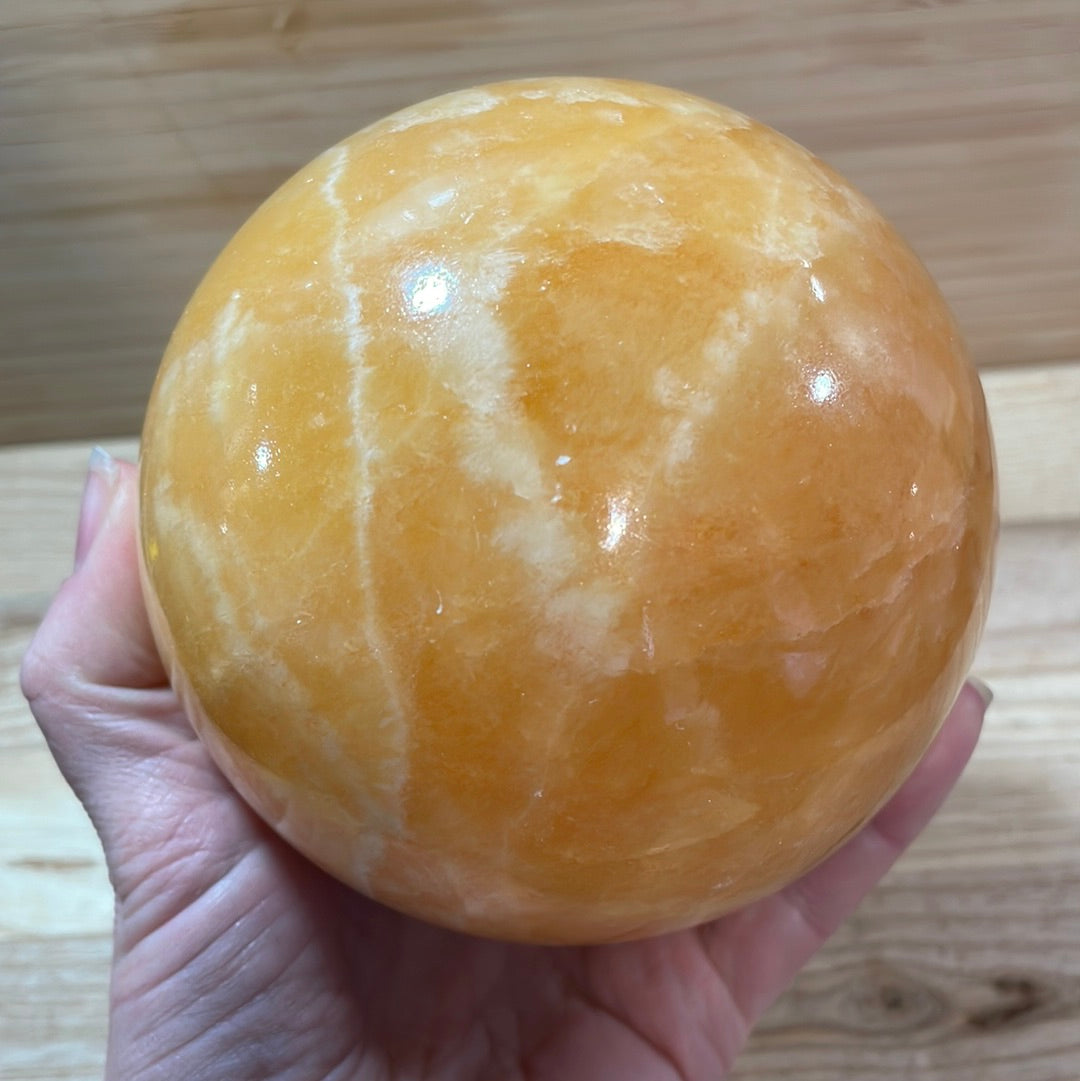Orange Calcite Sphere (1468g)