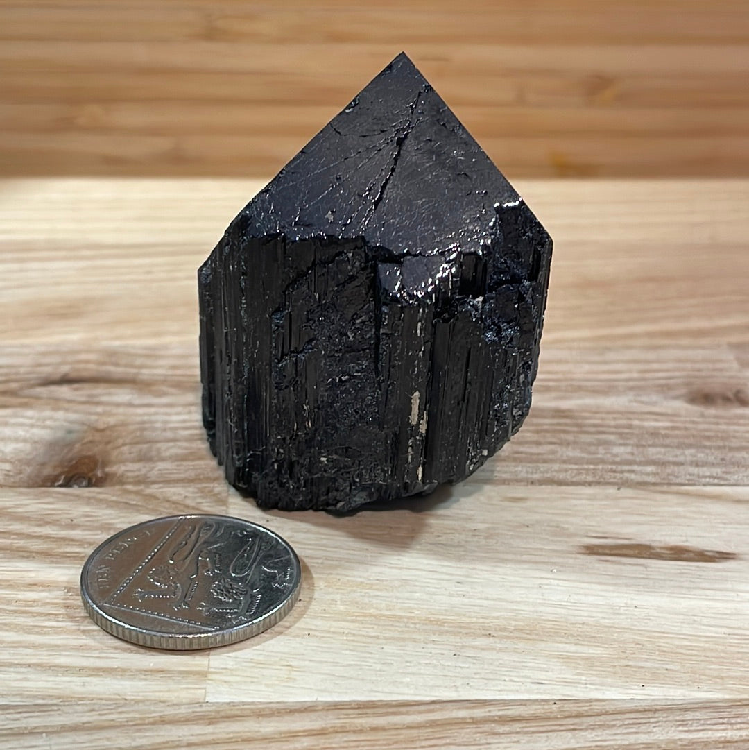 Black Tourmaline Raw and Polished Point