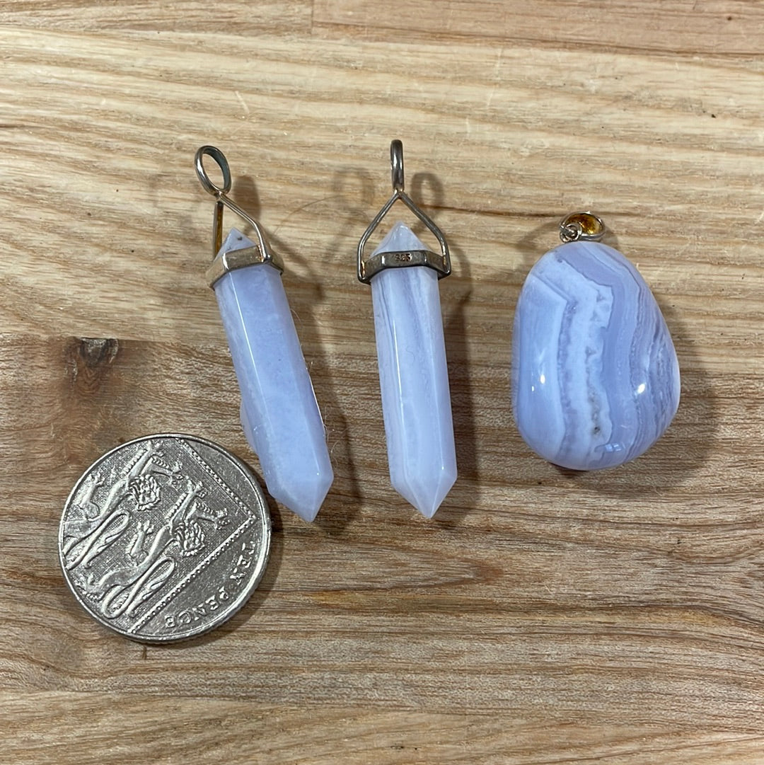 Blue Lace Agate Pendants