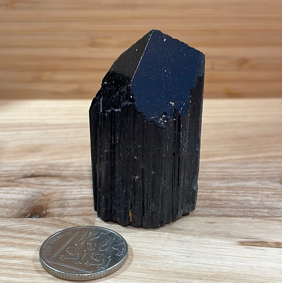 Black Tourmaline Raw and Polished Point