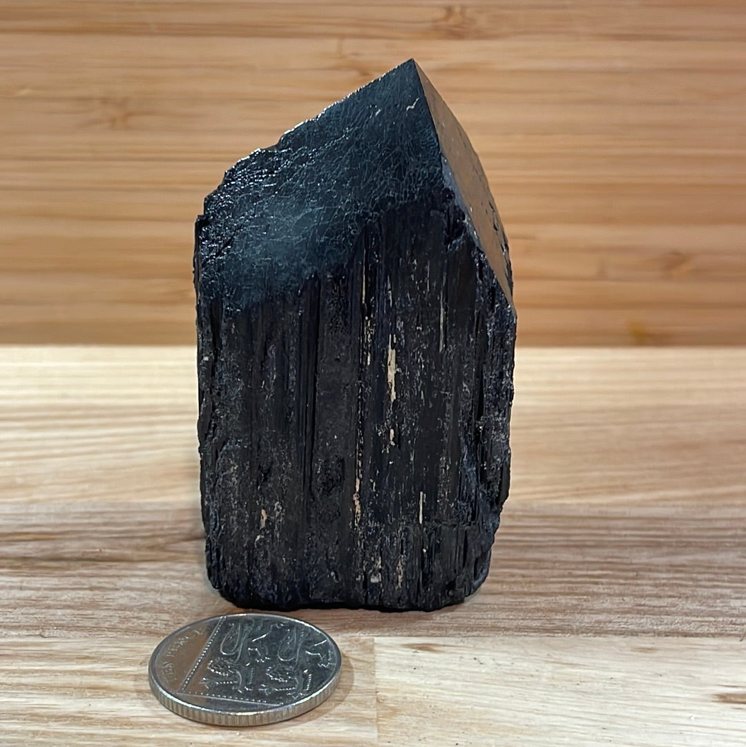 Black Tourmaline Raw and Polished Point