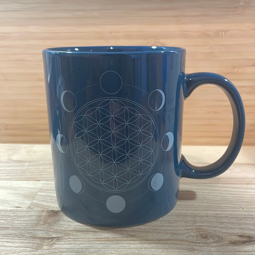 Moon Phase Flower of Life Mug