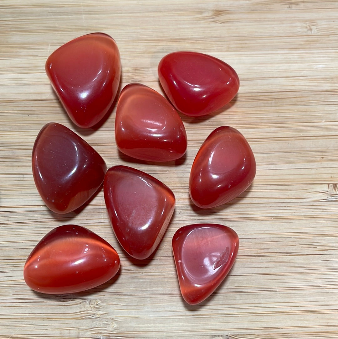 Cats Eye Red Tumblestone