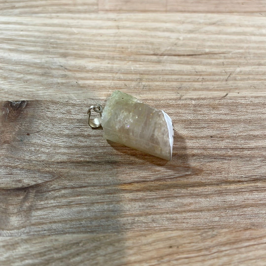 Kunzite Raw Pendant