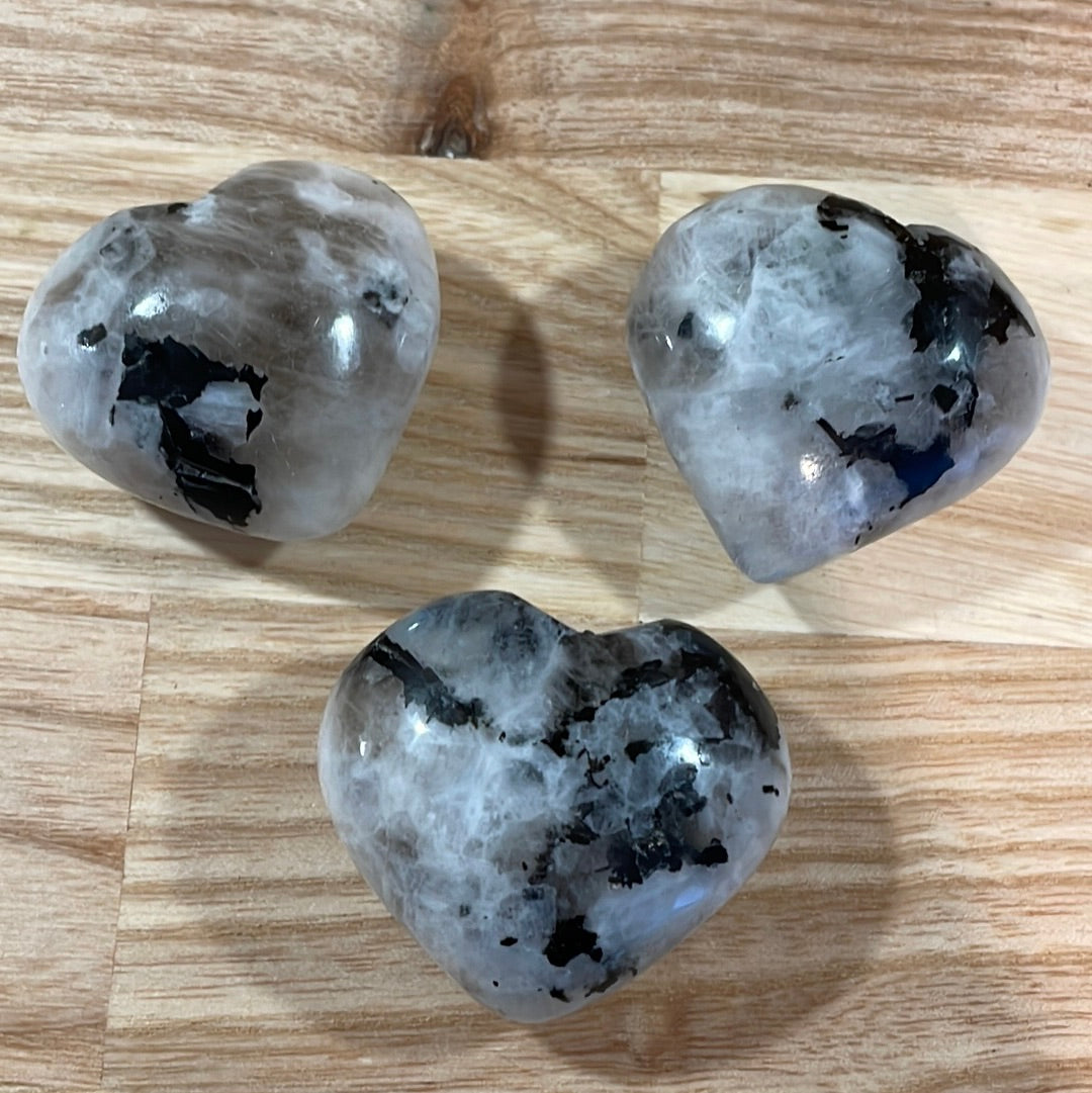 Rainbow Moonstone Puffy Heart (Small)