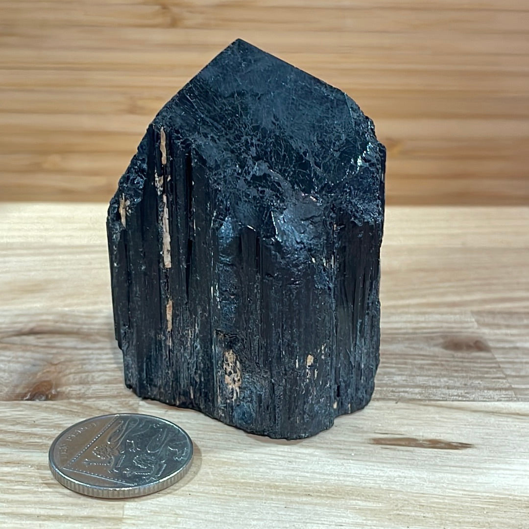 Black Tourmaline Raw and Polished Point