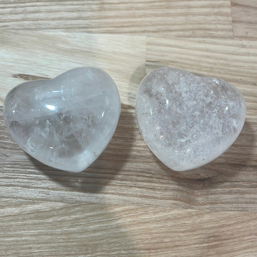 Clear Quartz Puffy Heart