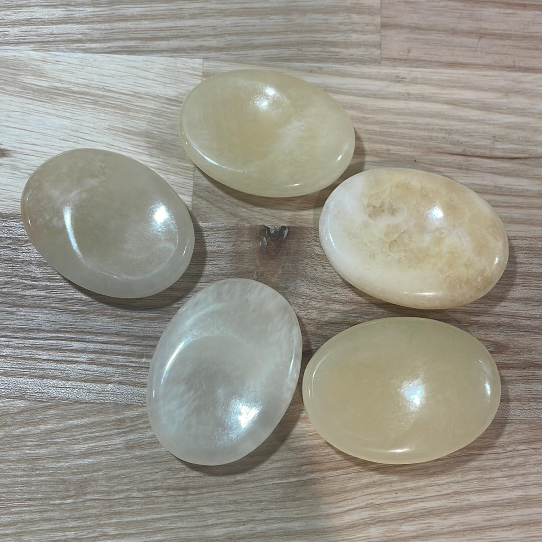 Orange Calcite Thumb Stone